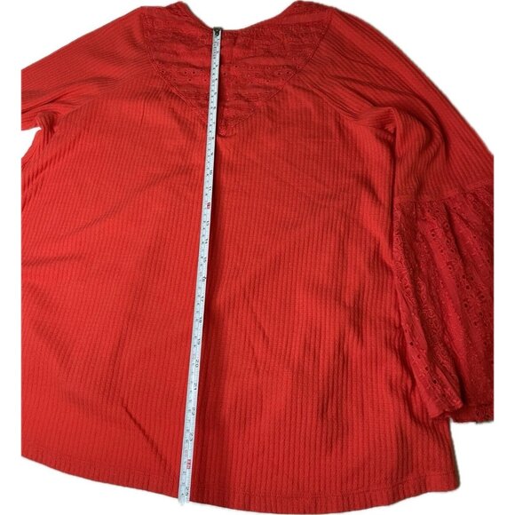 Free People Parisian nights boho blouse Orange Tunic M - Picture 9 of 9